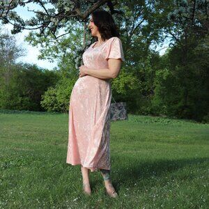 90s pink velvet dress